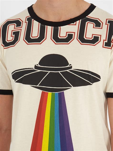 gucci pink satin shirt|gucci pink ufo t shirt.